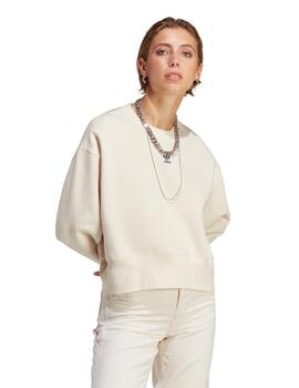 Sudadera Adidas Sin Capucha Mujer Beige