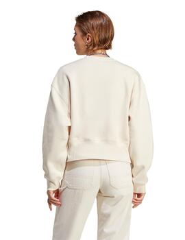 Sudadera Adidas Sin Capucha Mujer Beige