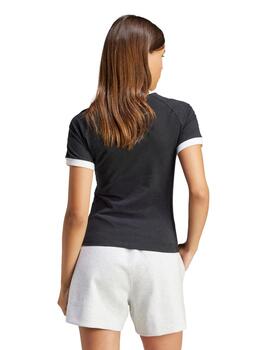 Camiseta Adidas 3 Stripes Slim Mujer Gris