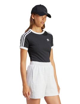 Camiseta Adidas 3 Stripes Slim Mujer Gris