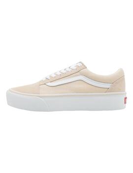  Zapatillas Vans Old Skool Platform Mujer Crema