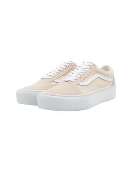  Zapatillas Vans Old Skool Platform Mujer Crema