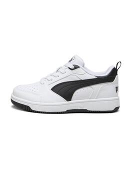 Zapatillas Puma Rebound Junior V6 Negra/Blanca