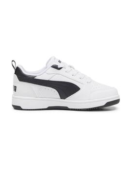 Zapatillas Puma Rebound Junior V6 Negra/Blanca