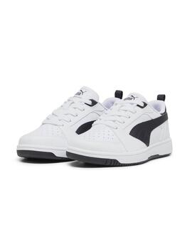 Zapatillas Puma Rebound Junior V6 Negra/Blanca