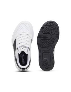 Zapatillas Puma Rebound Junior V6 Negra/Blanca