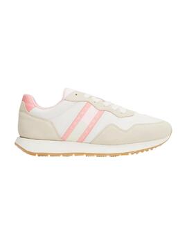 Zapatillas Tommy Eva Runner Mujer Blanco y Rosa