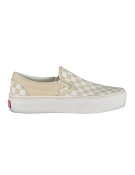 Classic Slip-On Platform Checkerboard Rainy Day Mujer Camel