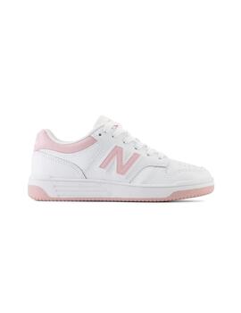 Zapatilla New Balance 480 Junior Blanco y Rosa