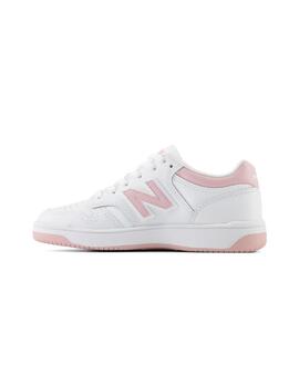 Zapatilla New Balance 480 Junior Blanco y Rosa