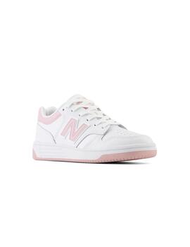 Zapatilla New Balance 480 Junior Blanco y Rosa