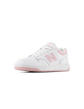 Zapatilla New Balance 480 Junior Blanco y Rosa