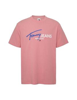 Camiseta Tommy Reg Spray Hombre Rosa