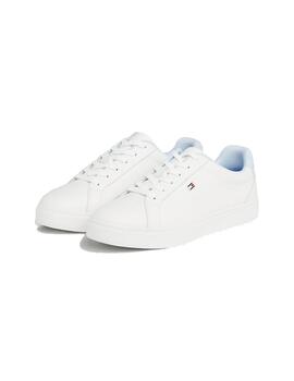 Zapatillas Tommy Jeans Flag Court Sneaker Mujer Blanco