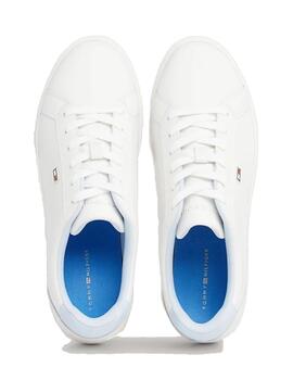 Zapatillas Tommy Jeans Flag Court Sneaker Mujer Blanco