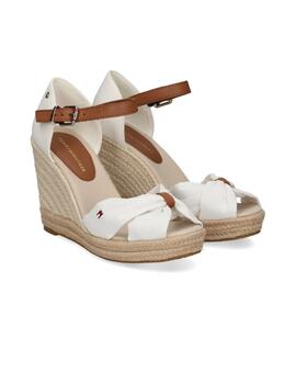 Alpargatas Tommy Basic Open Toehigh Wedge Mujer Beige