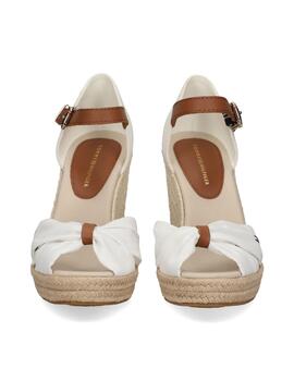 Alpargatas Tommy Basic Open Toehigh Wedge Mujer Beige