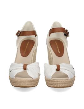 Alpargatas Tommy Basic Open Toehigh Wedge Mujer Beige