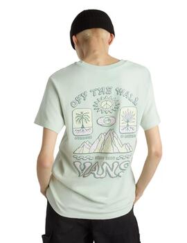 Camiseta Vans Deph Connection BFF Pale Aqua Mujer Verde