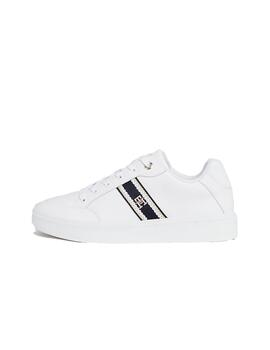 Zapatillas Tommy Webbing Court Mujer Blanco