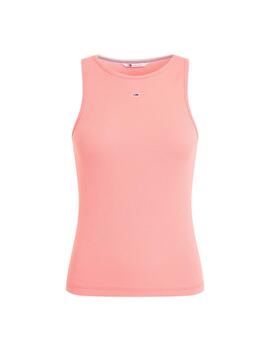 Camiseta Tommy Essential Rib TA Mujer Rosa