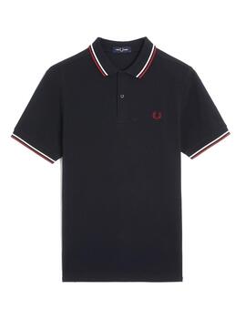 Polo Fred Perry Twin Tipped Hombre Azul