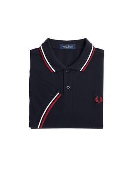 Polo Fred Perry Twin Tipped Hombre Azul