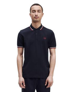 Polo Fred Perry Twin Tipped Hombre Azul