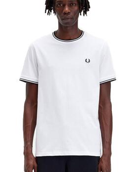 Camiseta Fred Perry Twin Tipped Hombre Blanco