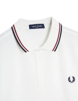 Polo Fred Perry Twin Tipped Hombre Blanco