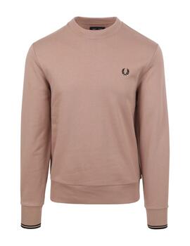 Sudadera Fred Perry Crew Neck Hombre Rosa