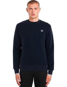 Sudadera Fred Perry Crew Neck Hombre Azul