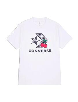 Camiseta Converse Cherry Star Chevron Mujer Blanca