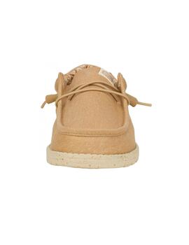 Zapatillas Hey Dude Wally Canvas Tan Hombre Marrón