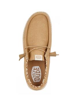 Zapatillas Hey Dude Wally Canvas Tan Hombre Marrón