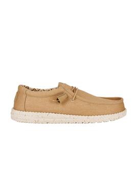 Zapatillas Hey Dude Wally Canvas Tan Hombre Marrón