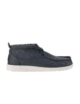 Zapatillas Hey Dude Wally Mid Canvas Grey Hombre Gris