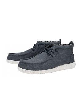 Zapatillas Hey Dude Wally Mid Canvas Grey Hombre Gris