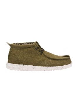 Zapatillas Hey Dude Wally Mid Canvas Olive Hombre Verde