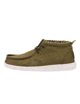 Zapatillas Hey Dude Wally Mid Canvas Olive Hombre Verde