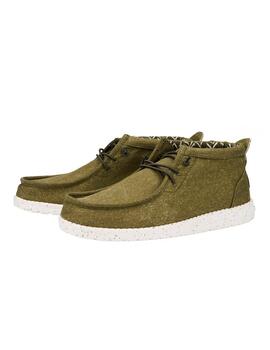 Zapatillas Hey Dude Wally Mid Canvas Olive Hombre Verde