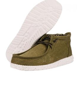 Zapatillas Hey Dude Wally Mid Canvas Olive Hombre Verde