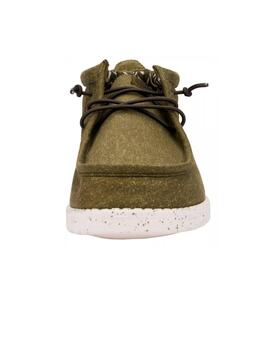 Zapatillas Hey Dude Wally Mid Canvas Olive Hombre Verde