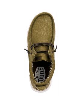 Zapatillas Hey Dude Wally Mid Canvas Olive Hombre Verde