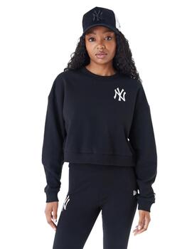 Sudadera New Era Crop New York Yankees Mujer Negro