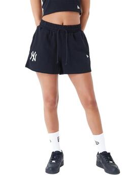 Pantalón Corto New Era New York Yankees Mujer Negro