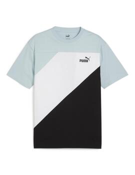 Camiseta Puma Hombre Colorblock Turquesa