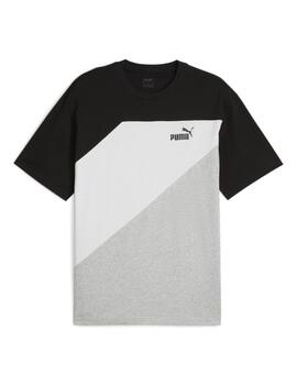 Camiseta Puma Power Colorblock Hombre Gris