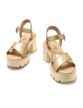 Sandalias Mustang World Champagne Mujer Dorado