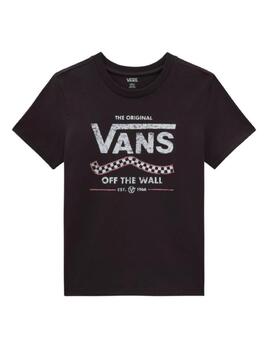 Camiseta Vans Lokkit Crew Mujer Negra